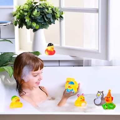 110 Packs Rubber Ducks in Bulk Assortment Jeep Ducks for Ducking, Small Rubber Duckies for Toddler Baby Bath Toys Floater Rubber Duck Bath Pool Toys Kids Party Favors with Mesh Carry Bag - Image 8