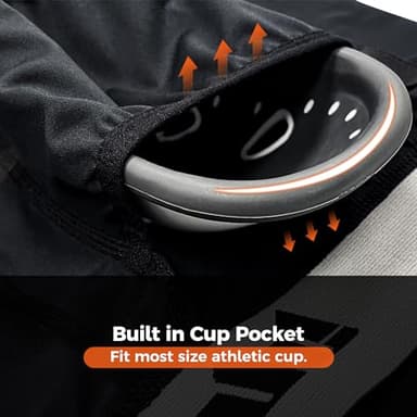 COOLOMG Athletic Cups Youth Boys Sliding Shorts with Protective Cup Baseball Football MMA Lacrosse Hockey White M - Image 2