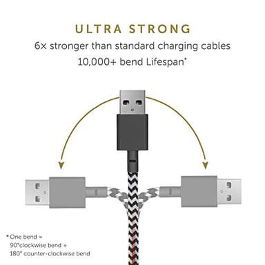 Native Union Belt Watch Cable - 4ft Ultra-Strong Reinforced [MFi Certified] Durable USB Charging Cable Compatible with Apple Watch, Leather Strap (Zebra) - Image 4