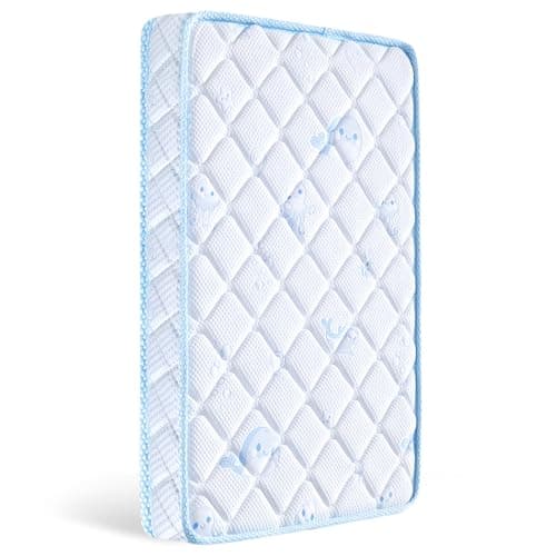 Letmxiu Premium Crib & Toddler Mattress, 100% Knitted Fabric, Premium Fleece Surface-Hypoallergenic, Soft Breathable, 5" Thick-Firm and Optimal Support, Non-Toxic Crib Mattress for Toddler Bed - Image 1
