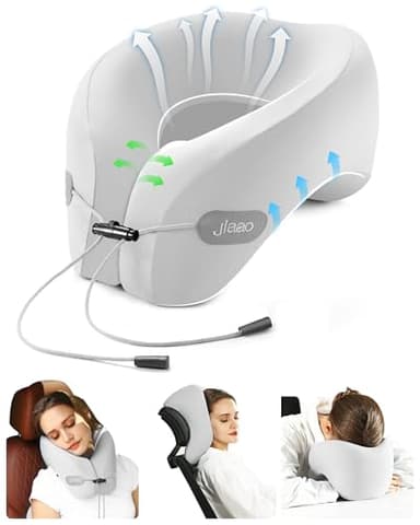 jiaao Travel Pillow, Neck Pillow Airplane, Plane Pillow Memory Foam Travel Neck Pillow with 360° Head and Neck Support, Portable Travel Essential Suitable for Airplane, Car, Train, or Bus Trip - Image 1