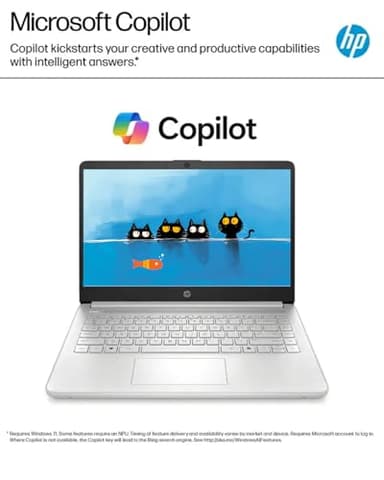 HP Business Student Laptop Computer - Windows 11 Pro & Microsoft Office Lifetime | 14 inch HD | AI-Powered, 12 Hr Batter N-Serious Laptop| 16GB RAM, 128GB UFS, 256GB Extend Micro SD | Silver - Image 6