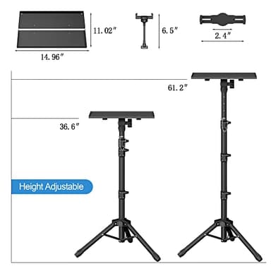 Facilife Projector Stand - Adjustable Height 22 to 63 Inches, Tripod for Laptop & Projector, Outdoor Movies - Image 3