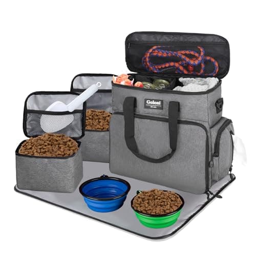Dog Travel Bag Airline Approved–Pet Travel Tote with Collapsible Bowls,Food Containers & Feeding Mat–Multi-Pocket Organizer for Dogs & Cats, Durable & Water-Resistant for Hiking,Trips,Outdoors - Image 1