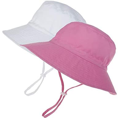 MaxNova Baby Sun Hat Toddler Summer UPF 50+ Baby Girl Bucket Hat Wide Brim Beach Hats for Baby Boys 2-7Years - Image 1