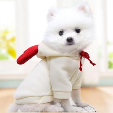 Dog Christmas Halloween Costumes,Dog Hoodies for Small Dogs Cats, Cat Puppy Outfits,Yorkie Chihuahua Pomeranian Clothes (Small, White-Heart) - Image 2