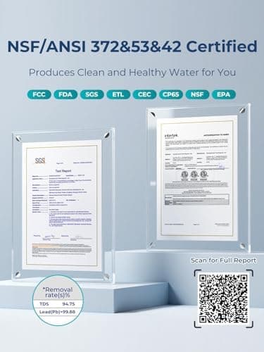 VIOMI® RO Water Filtration System,TDS PFOS&PFOA Reduction, 9 Stage Reverse Osmosis Water Filter, 600GPD, NSF/ANSI 372&53&42 Certified, Tankless Reverse Osmosis System Under Sink with Faucet - Image 7