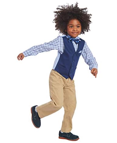 Nautica Baby Boys' 4-Piece Vest Set with Dress Shirt, Vest, Pants, and Tie, Flag Blue, 3-6 Months - Image 3