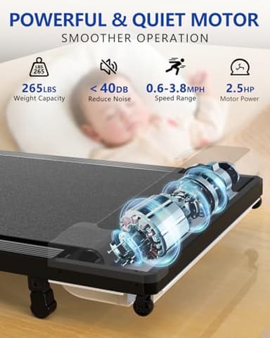 Walking Pad with Incline,2 in 1 Walking Pad Treadmill for Walking and Running, Under Desk Treadmill 5% Incline for Home/Office with LED Display - Image 6