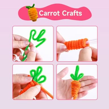 Pipe Cleaners, 300pcs 20 Colors, Craft Supplies, Pipe Cleaner Chenille Stems, Craft Pipe Cleaners, RED BLUE GREEN BLACK ORANGE YELLOW PINK - Image 5