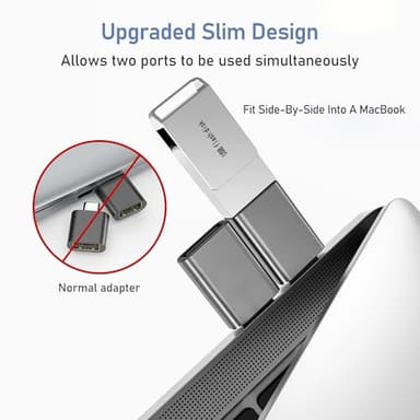 Basesailor USB C to USB Adapter 3Pack,USBC Male to A Female 3.0 OTG MacBook Pro/Air Adapter,Type C Thunderbolt 4 3 Converter for Apple iPhone 17 16 15,Mac,iPad,Microsoft Surface,Samsung Galaxy S25 S24 - Image 3