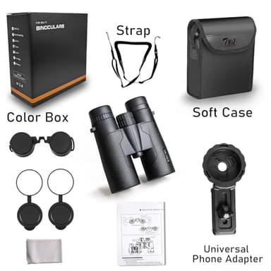 TRV High Power 10x42 Binoculars for Adults with Bak7 Prism & BMC Coating - Binoculars for Birdwatching, Hiking, Concerts - Image 7