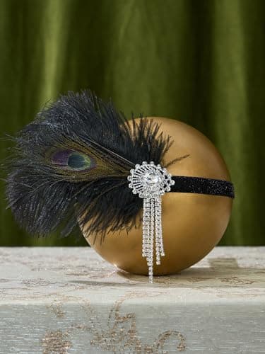 SWEETV 1920s Flapper Accessories for Women, Roaring 20s Flapper Headpiece Great Gatsby Costume Accessories Set for Women - Image 4