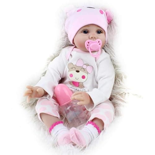 CHAREX Reborn Baby Dolls Lucy, 22 inch Realistic Reborn Girl Doll, Lifelike Newborn Baby Doll Soft Vinyl Weighted Gift Set - Image 1