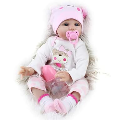 CHAREX Reborn Baby Dolls Lucy, 22 inch Realistic Reborn Girl Doll, Lifelike Newborn Baby Doll Soft Vinyl Weighted Gift Set - Image 1