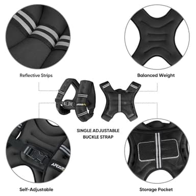 APEXUP 10lbs Weighted Vest Men Women, Weight Vest for Women Workout Equipment for Strength Training Running (Black) - Image 4