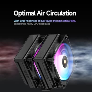 Ocypus Delta A62 ARGB CPU Cooler,CPU Air Cooler with ARGB Function,120MM Hydraulic Bearing Silence PWM Fan,6 Copper Heat Pipes,Computer CPU Cooling Fan for AMD AM4/AM5,Intel LGA 115X/1200/1700/1851,BK - Image 4