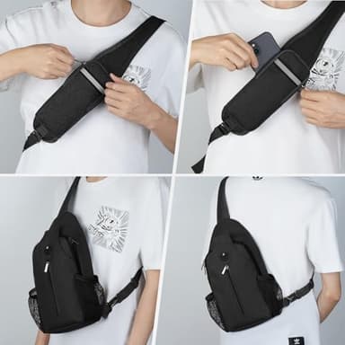BROADREAM Crossbody Sling Backpack Waterproof Sling Bag for Women Men Anti Theft Crossbody Bags with RFID Blocking Hiking Backpack - Image 7