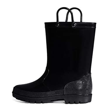 K KomForme Kids Girls & Boys Rain Boots with Easy-on Handles Waterproof Outdoors - Image 1