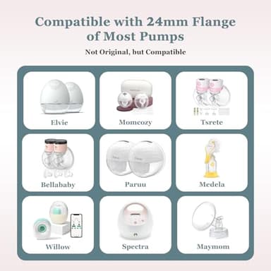 Flange Insert 10PCS 13/15/17/19/21mm for 24mm Flanges/Shields of Most Breast Pumps,Essential Flange Sizing Kit for Breast Pump Replacement Accessories with Nipple Ruler, Cleaning Brush - Image 3
