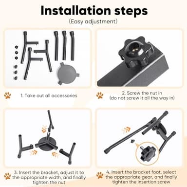 Elevated Dog Bowls [ 2 Pack ], Adjustable Metal Raised Raised Dog Bowl Stand for Medium & Large Dogs, Adjustable Wide 6.3"-10.2",3 Height Adjustment(Bowl Not Included) - Image 6