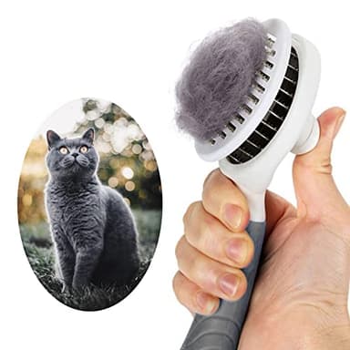 Cat Grooming Brush, Pets Skin Friendly Self Cleaning Slicker Massage Brushes for Shedding Dogs Cats Hair Gentle Remove Loose Undercoat with Long or Short Hairs for All Fur Type- UPGRADED - Image 1