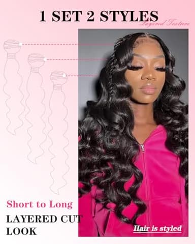 Loose Wave Bundles Human Hair with 5x5 Closure, (20 22 24+18) 12A 100% Real Human Hair Loose Deep Wave Bundles with Closure 5x5 Natural Color Unprocessed Brazilian Virgin Human Hair Extension - Image 6