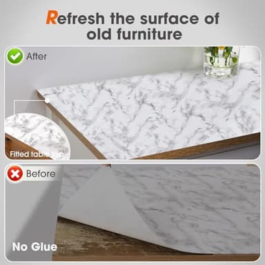 Beautysaid Shelf and Drawer Liner for Ktichen Cabinet, Non Adhesive Non Slip Shelf Paper Waterproof Washable Thickened for Dresser Pantry Shelve Bathroom Protector Liner(Marble,23.6 in x 30 FT) - Image 7