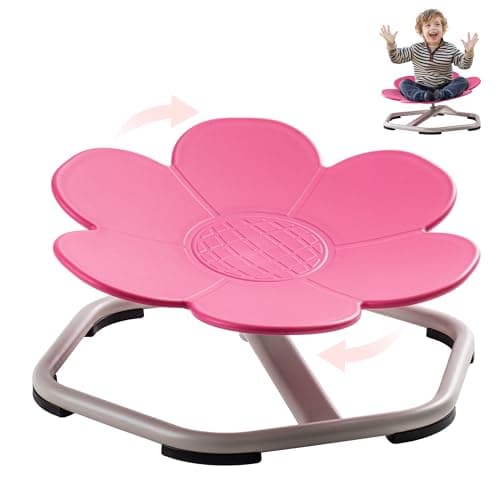 ROBUD Kids Sensory Swivel Chair, Autism Kids Swivel Chair with Non-Slip Design, Training Body Coordination, Flower Shape Wobble Chair, No Assembly, Pink - Image 1