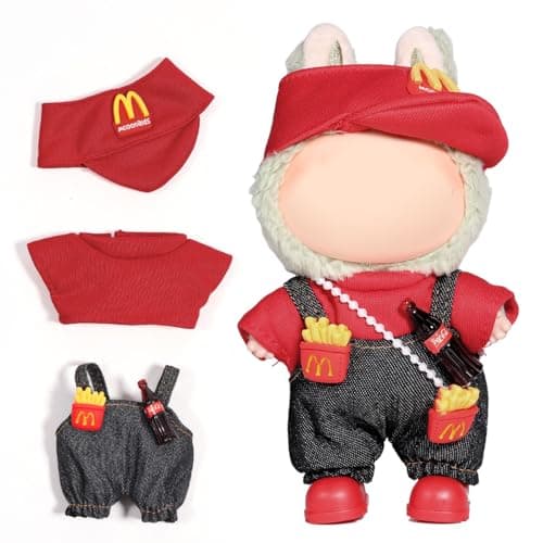 AICase for Lububu Clothes/for Lububu Outfits,Clothes Set for Lububu 17cm Doll,3 Piece Set Hat Clothing for la-bubu, Boys and Girls Stylish Adorable Dolls Clothes Accessories (No Doll)_01 - Image 1