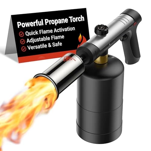 ThermoMaven Propane Torch with One-Touch Max Fire, Cooking Blow Torch Gun with a Safety Lock, Charcoal Lighter, Flame Thrower, Kitchen Food Torch Head for Grill, Sous Vide, BBQ (Tank Not Included) - Image 1