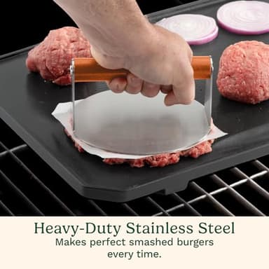 Cuisinart 6" Stainless Steel Smashed Burger Press, Juicy and Crispy Burgers for BBQs, Cookouts - Image 3