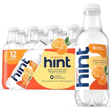 Hint Fruit-Infused Bottled Water, Tangerine - Sugar Free Flavored Water with Zero Calories, Naturally Flavored, and No Artificial Sweeteners - 16 Fl Oz (Pack of 12) - Image 1
