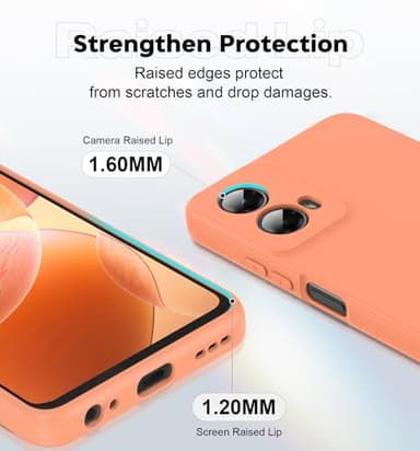 LeYi for Motorola-G-5G-2024 Case: ใ๐๐จ๐ญ ๐
๐ข๐ญ ๐๐ญ๐ฒ๐ฅ๐ฎ๐ฌใ with 2Pcs Tempered Glass Screen Protector, Soft Microfiber Lining Silicone Protective Phone Case for Moto G 5G - 2024, Orange - Image 4