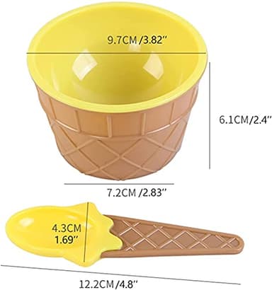 YUMOMUY Ice Cream bowls and Spoons,Cartoon Candy Colorice cream bowls for kids set, Reusable Plastic ice cream cups,ice cream birthday party decorations（6） - Image 3