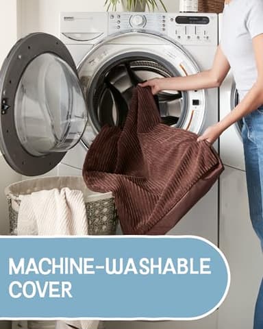 OhGeni 41 Inch Orthopedic Waterproof & Machine Washable Dog Bed for Large Pets, 20D Egg Crate Foam Stable Support, Non-Slip Bottom and Removable Cover, Tear-Resistant Invisible Durable Zipper(Brown) - Image 6