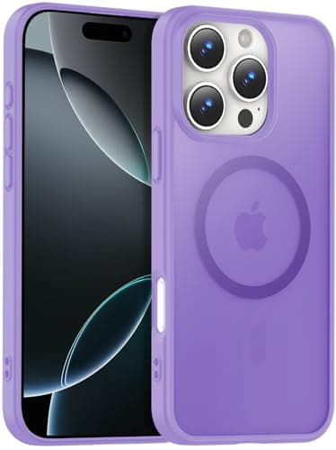 Temdan for iPhone 16 Pro Case, Compatible with Magsafe, Anti-Yellowing, Military-Grade Protection, Shockproof Slim Magnetic Phone Case Cover, Light Purple - Image 1