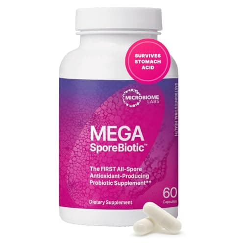 Microbiome Labs MegaSporeBiotic Probiotics for Women & Men - Spore Based Probiotics for Digestive Health - Shelf Stable & Travel-Friendly (60 Capsules) - Image 1