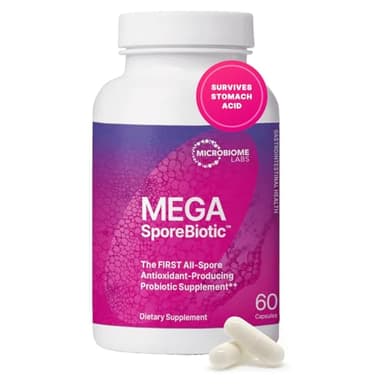 Microbiome Labs MegaSporeBiotic Probiotics for Women & Men - Spore Based Probiotics for Digestive Health - Shelf Stable & Travel-Friendly (60 Capsules) - Image 1