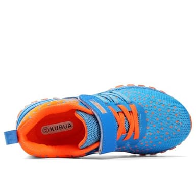KUBUA Kids Sneakers for Boys Girls Running Tennis Shoes Lightweight Breathable Sport Athletic Blue Orange A Size US 13 Little Kid - Image 3