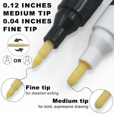 Belenova Liquid Chalk Markers Erasable Set of 12 Colors, Neon Liquid Chalk Pens for Chalkboard, Chalk Markers for Blackboard Fine Tip for Whiteboard, Glass, Windows, Mirrors, Restaurant Menu & Signs. - Image 3