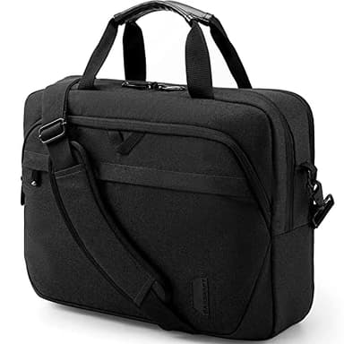 BAGSMART Laptop Bag, 15.6 Inch Briefcase Men, Lockable Computer Bag Work Bag, Water-Repellent Shoulder Messenger Bag Travel Office Business, Black - Image 1
