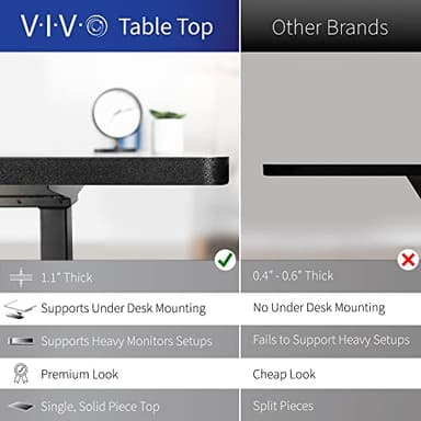 VIVO Electric 60 x 24 in Standing Desk, Memory Height Adjustment, 1B Series, One-Piece Black Top, Black Frame, DESK-KIT-1B6B - Image 7
