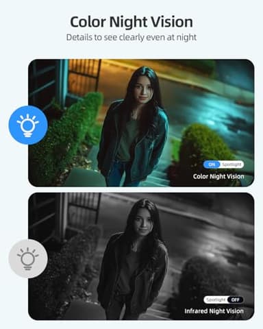 2K Security Cameras Wireless Outdoor, 2 Pack Battery Powered WiFi Cameras for Home Security with AI Motion Detection, Spotlight Color Night Vision, 2-Way Talk, Siren Alarm, IP65, Cloud/SD Storage - Image 3