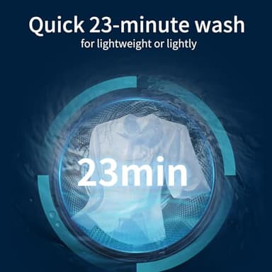 TGC 0.9 Cu.Ft.Small Portable Washer, 7.7 lb. Capacity Mini Washing Machine for Homes & Apartments & LED Display，Built-in Drain Pump,White，10 Wash Cycles and Drain Hose Included - Image 7