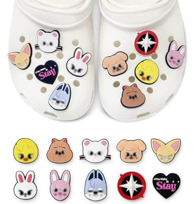 Hymonhon Cute Animal Shoe Charms Decorations Cartoon Character Design for Sandals Accessories, 10-Piece Set - Image 1