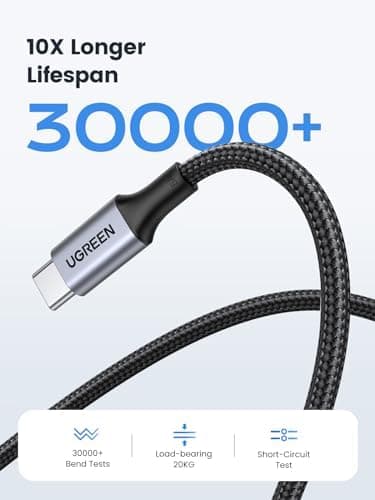 UGREEN USB C to USB C Cable, 100W 2-Pack USB C Charger Cable for iPhone 17/17 Air/17 Pro/17 Pro Max/16, MacBook Pro, iPad Pro, Dell XPS, Samsung Galaxy S25/S24/S23 Ultra, Switch, Pixel, 3.3FT Black - Image 7