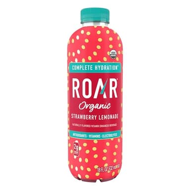 ROAR Complete Hydration Organic - Electrolyte Drinks Loaded with Vitamins C, B5, B12 - Non-GMO, Gluten-Free - Strawberry Lemonade - 12 pc - Image 7