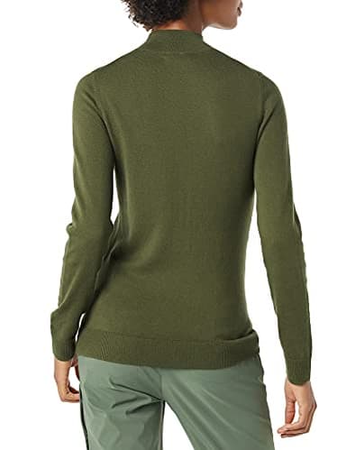 Amazon Essentials Women's Lightweight Mockneck Sweater (Available in Plus Size), Olive, Medium - Image 3