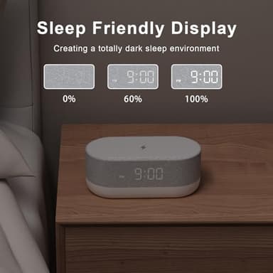 HOUSBAY 3 in 1 Sound Machine Alarm Clock& Wireless Charger: Soothing White Noise, Bluetooth Music Relaxation & Customized Sleep-Wake Routine - Image 7